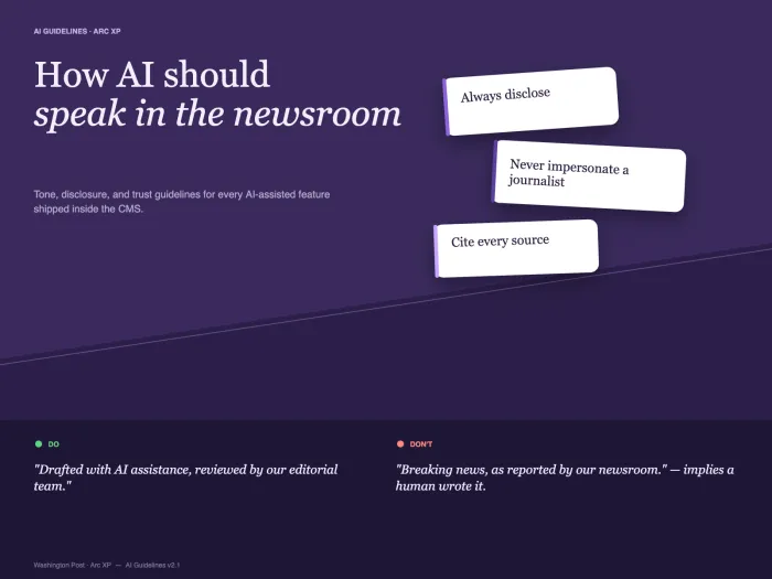 Building AI Design Guidelines for the Newsroom