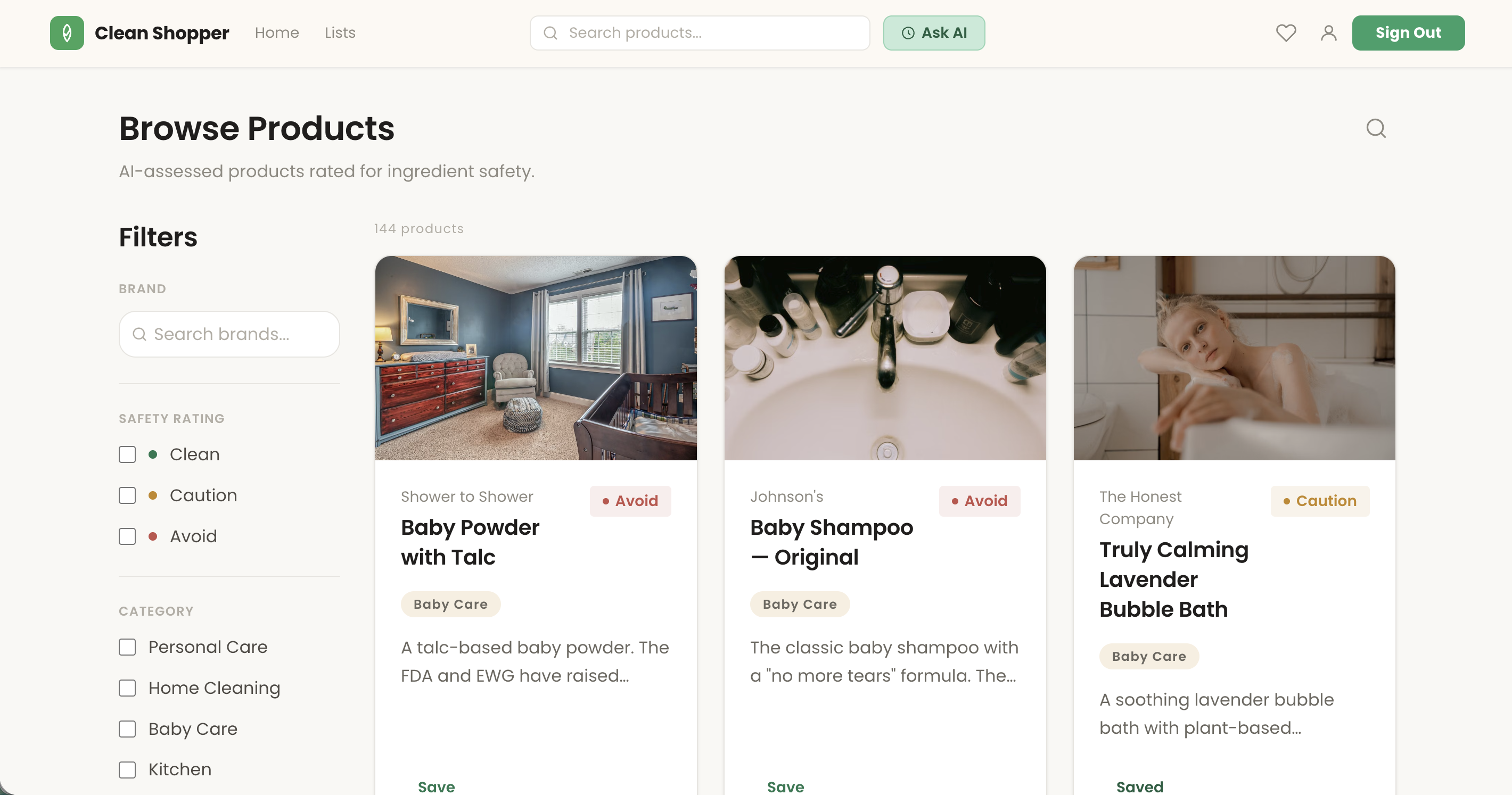 The Product — Browse & Filter