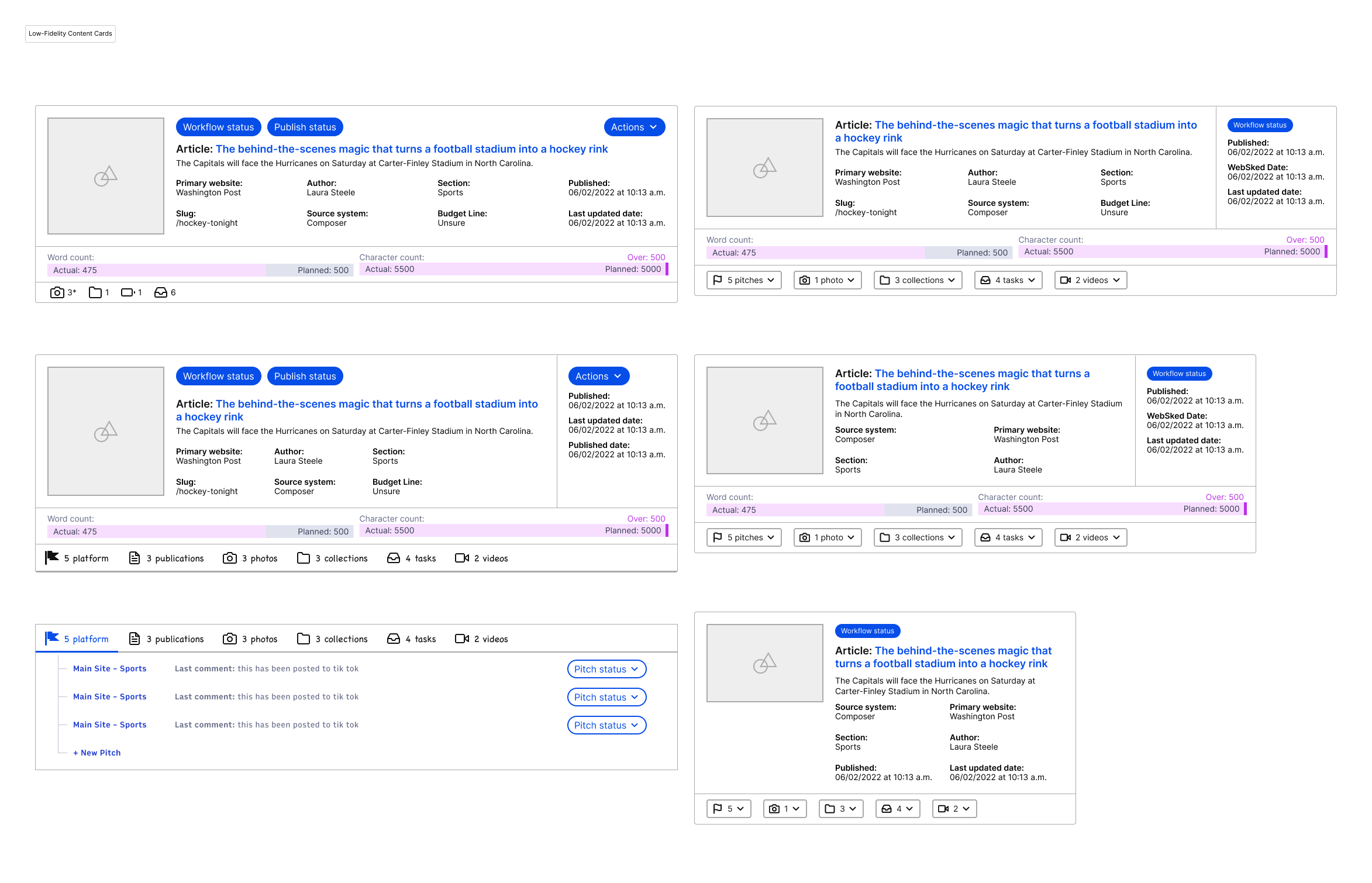 Low Fidelity — early iteration